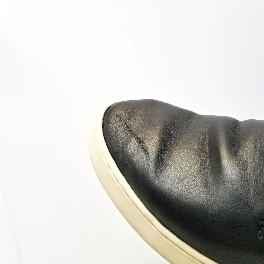 BIRDIES The Swift Black Leather Slip On Sneakers Sz 6.5 Flat White Soles - Picture 14 of 15